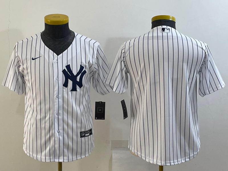 Youth New York Yankees Blank White Stitched Baseball Jersey
